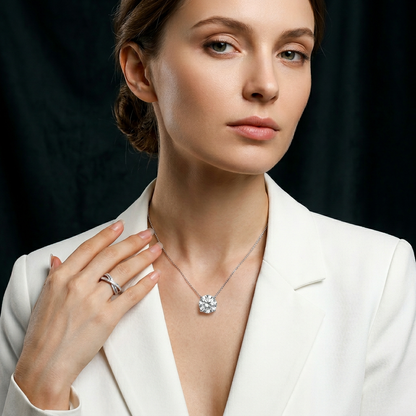 Ring Moissanite S925 Silver And Platinum-plated Diamond-like sparkle