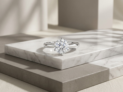 Ring. Diamond Pen S925 Silver And Platinum-plated