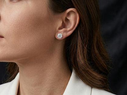 Earrings Set With 1-carat Top-quality Moissanite S925 In Silver And Platinum-plated Stud Earrings