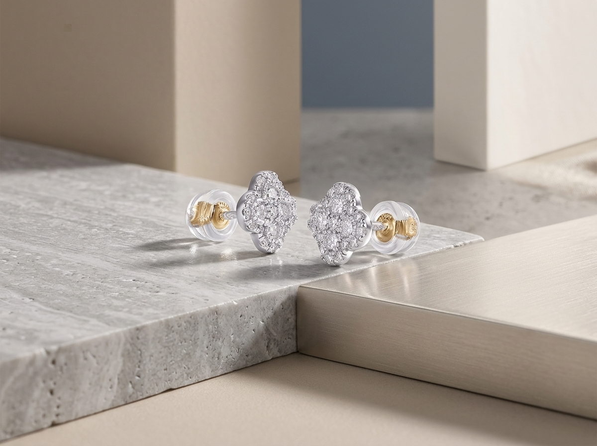 Jewelry Earrings  Luxurious  Featuring Top-quality Moissanite Inlays, Made Of S925 Silver Electroplated With Platinum.