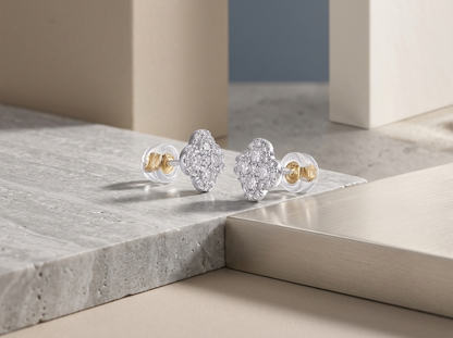 Jewelry Earrings  Luxurious  Featuring Top-quality Moissanite Inlays, Made Of S925 Silver Electroplated With Platinum.