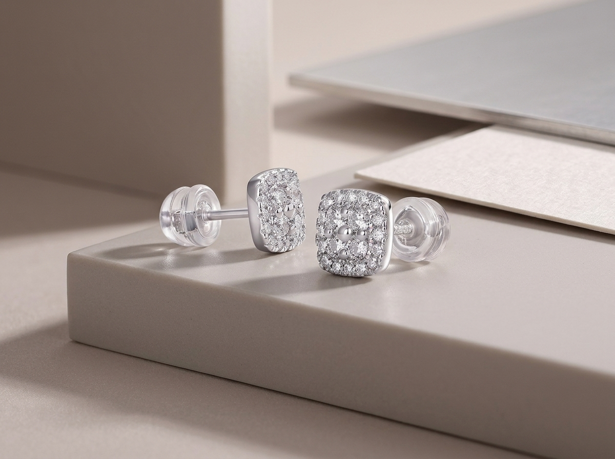 Earrings Moissanite S925 Silver And Platinum-plated Stud Earrings Diamond Pen