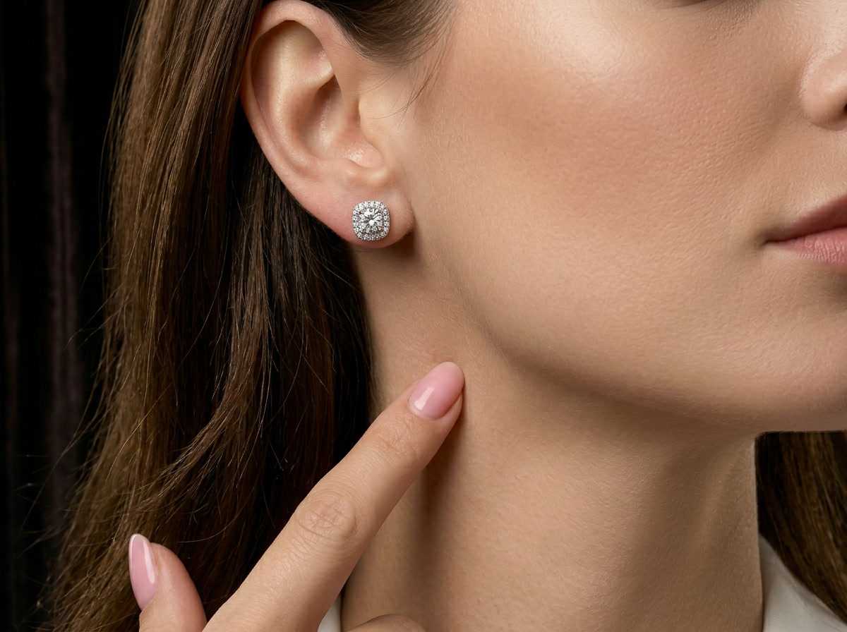 Earrings Moissanite S925 Silver And Platinum-plated Stud Earrings Diamond Pen