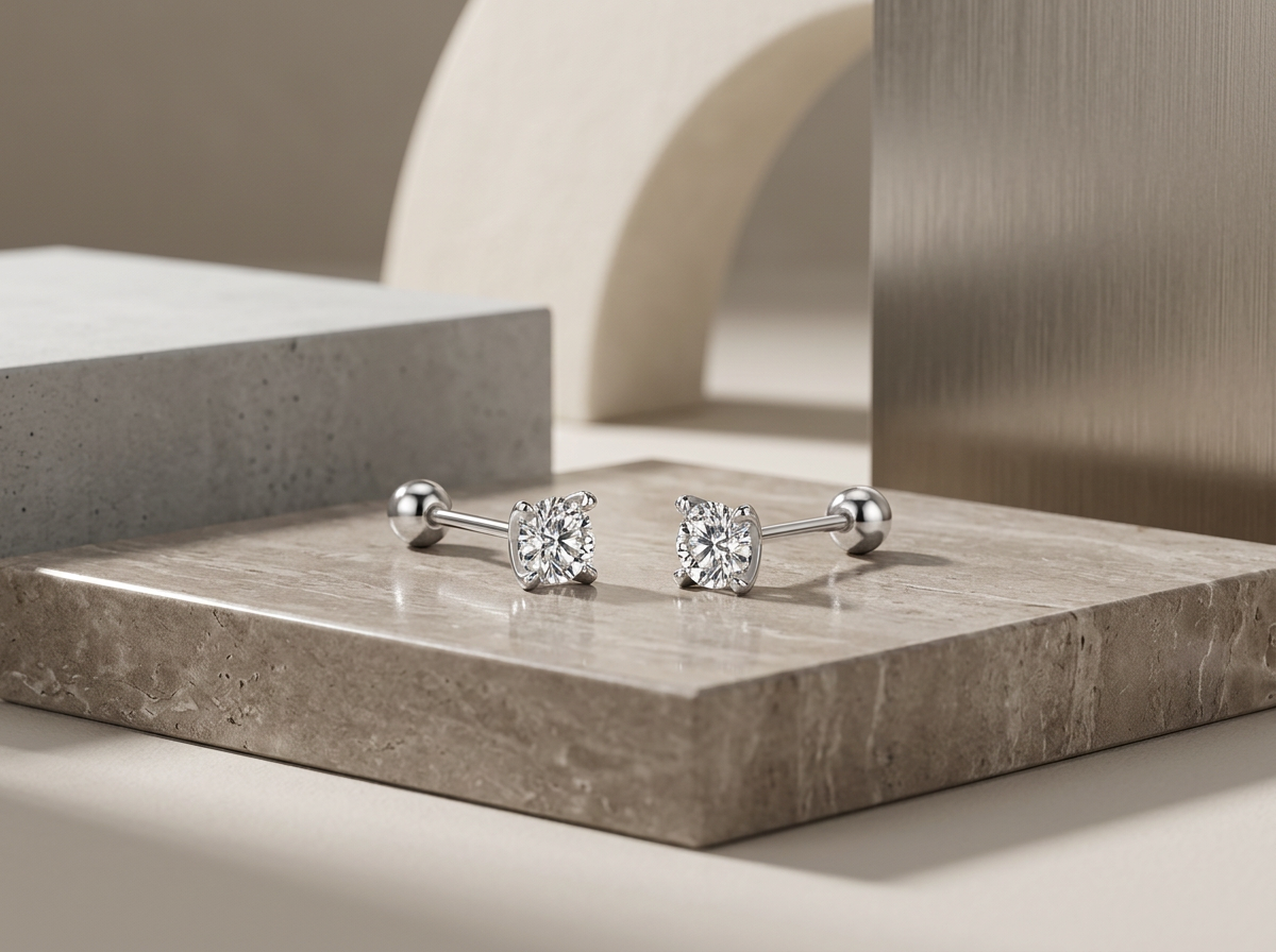 Earrings Moissanite S925 Silver And Platinum-plated Stud Earrings Diamond Pen