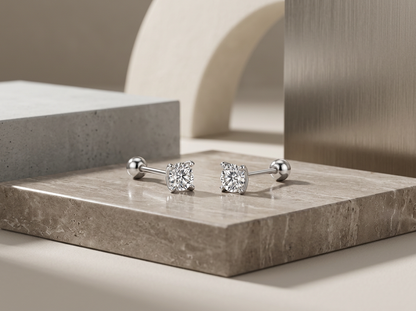 Earrings Moissanite S925 Silver And Platinum-plated Stud Earrings Diamond Pen