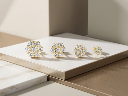 Earrings Light Luxury Jewelry Silver Stud Earrings S925 Silver Electroplated Gold