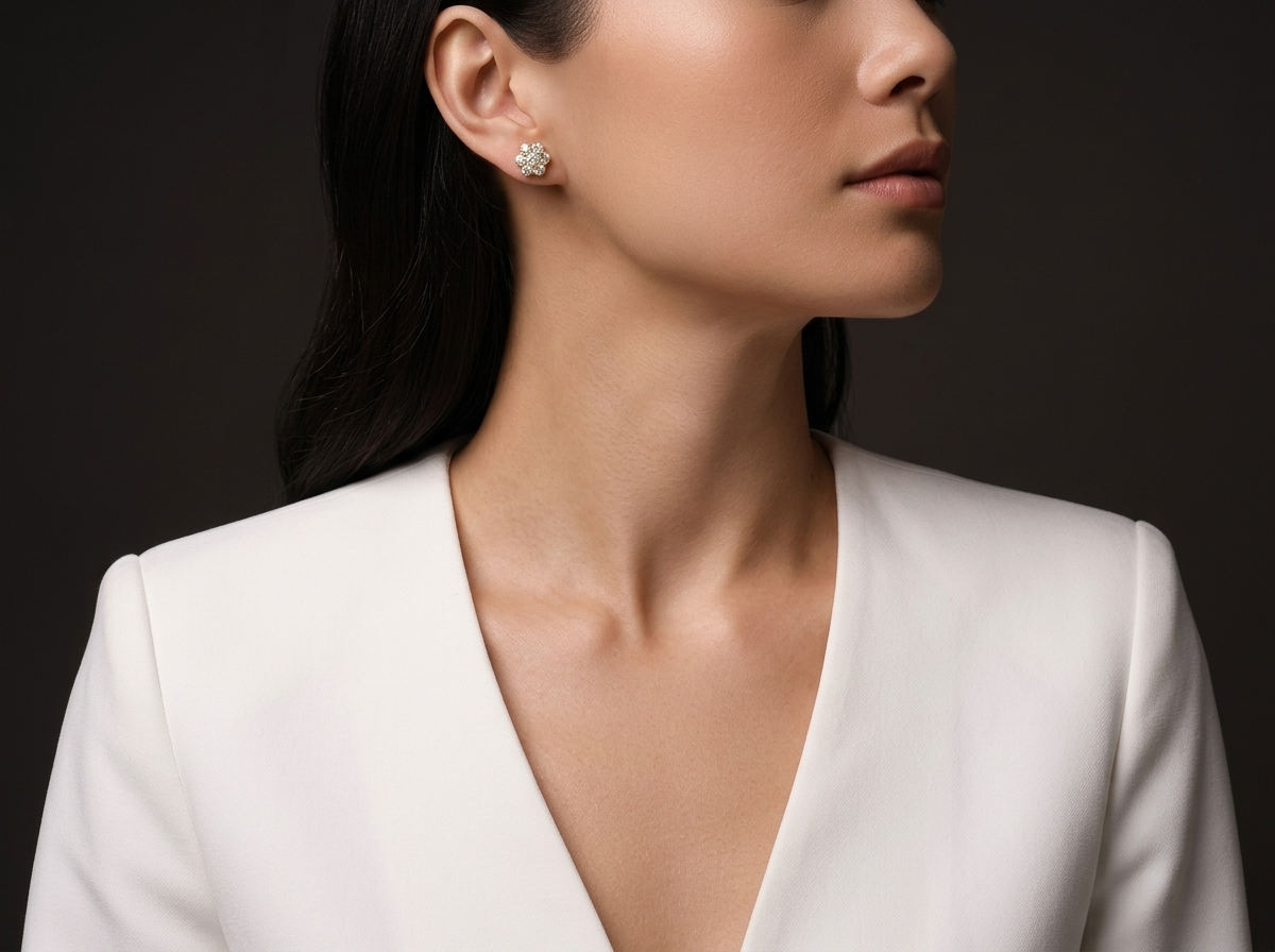 Earrings Light Luxury Jewelry Silver Stud Earrings S925 Silver Electroplated Gold