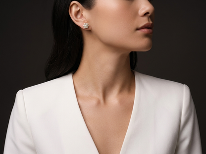 Earrings Light Luxury Jewelry Silver Stud Earrings S925 Silver Electroplated Gold