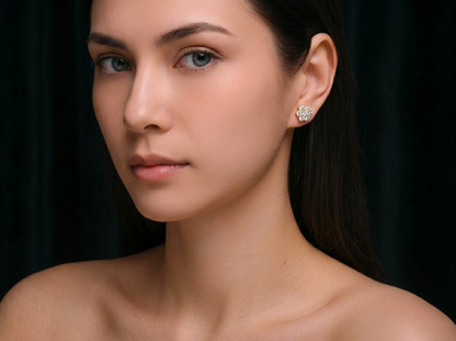 Earrings Light Luxury Jewelry Silver Stud Earrings S925 Silver Electroplated Gold