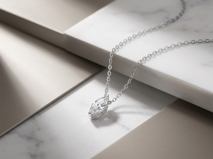 Necklace  Moissanite S925 And Silver Plated With Gold Can Be Tested With A Diamond Pen