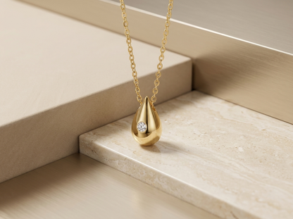 Necklace Pendant  Moissanite S925 Silver And Gold-plated. It Can Be Tested With A Diamond Pen