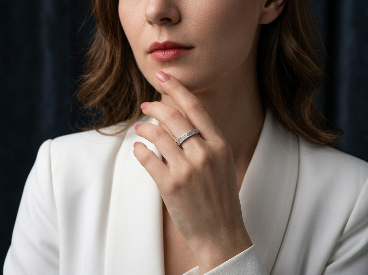 Ring Dancing Gracefully Top-quality Moissanite S925 Silver And Platinum-plated Diamond.