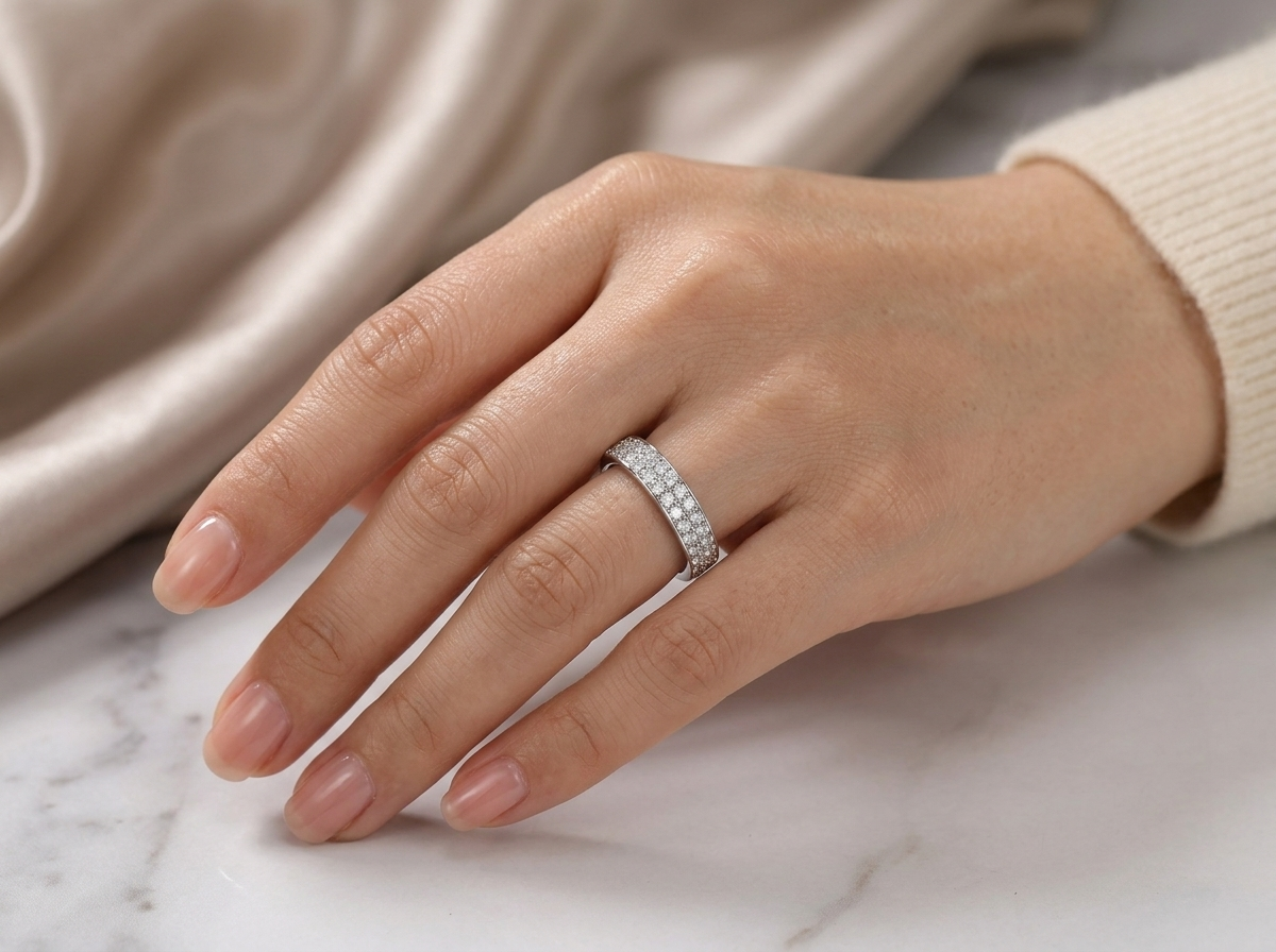 Ring Dancing Gracefully Top-quality Moissanite S925 Silver And Platinum-plated Diamond.