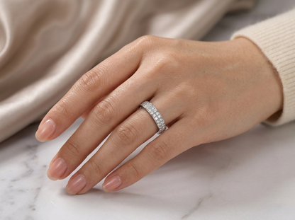 Ring Dancing Gracefully Top-quality Moissanite S925 Silver And Platinum-plated Diamond.