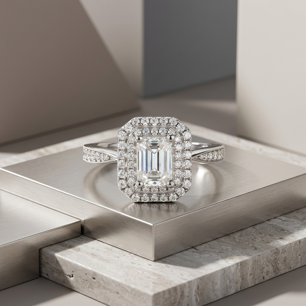 Ring Moissanite Luxury Jewelry Silver Ring S925 Silver Electroplated With Platinum