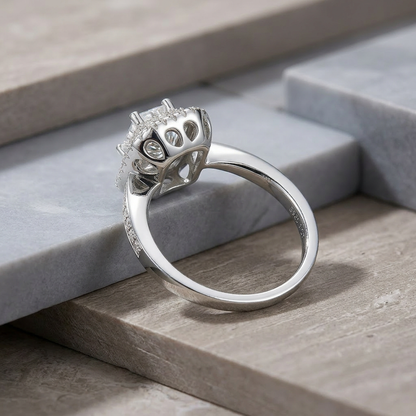 Ring Moissanite Luxury Jewelry Silver Ring S925 Silver Electroplated With Platinum