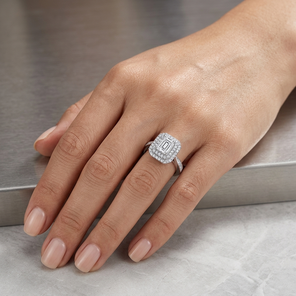 Ring Moissanite Luxury Jewelry Silver Ring S925 Silver Electroplated With Platinum