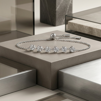 Bracelet Luxury Bracelet And Bracelet Set With Top-quality Moissanite, S925 Silver-plated Platinum