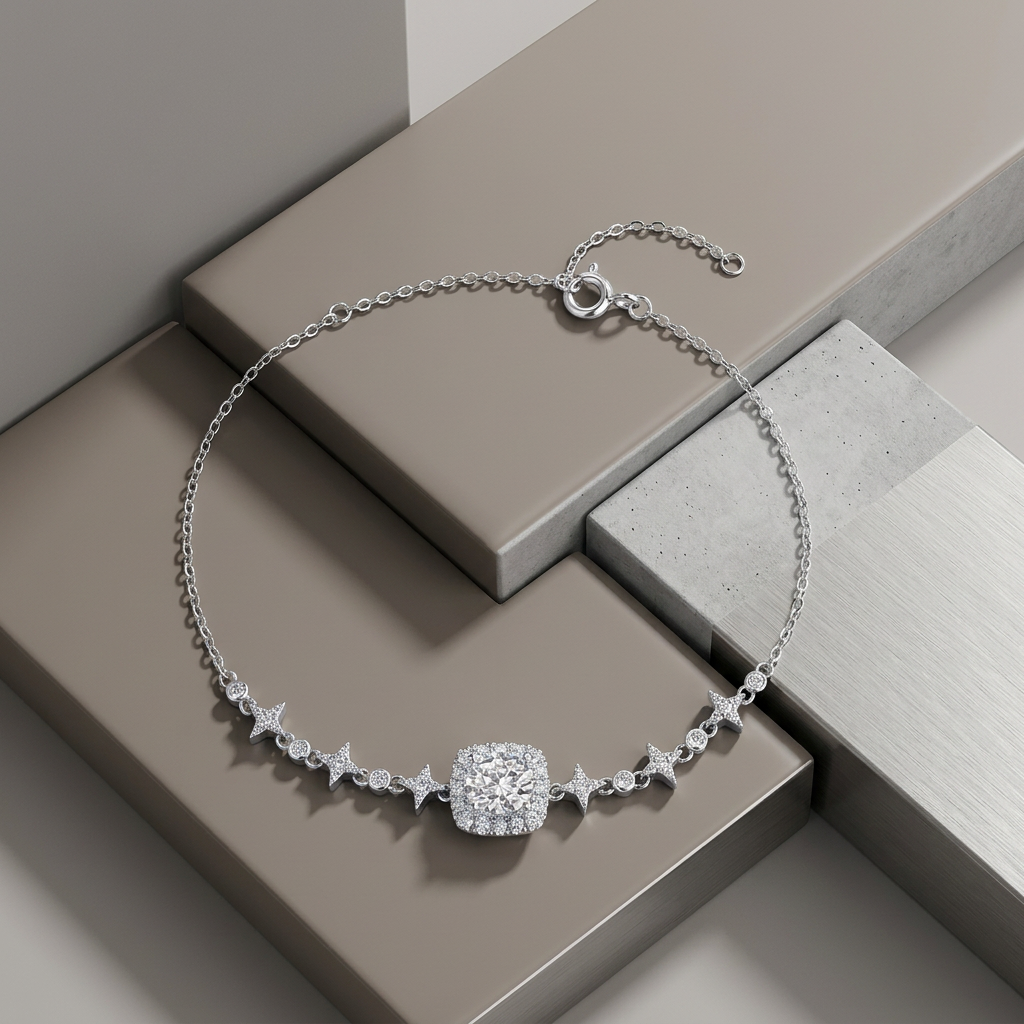 Bracelet  Luxurious And Fashionable Luxury Jewelry Silver S925, Silver-plated Platinum