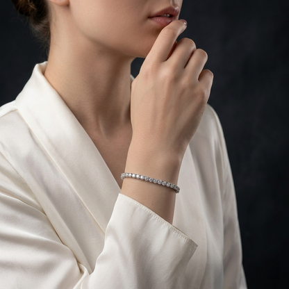 Bracelet Luxury Moissanite Jewelry SilverIs Made Of S925 Silver Electroplated With Platinum