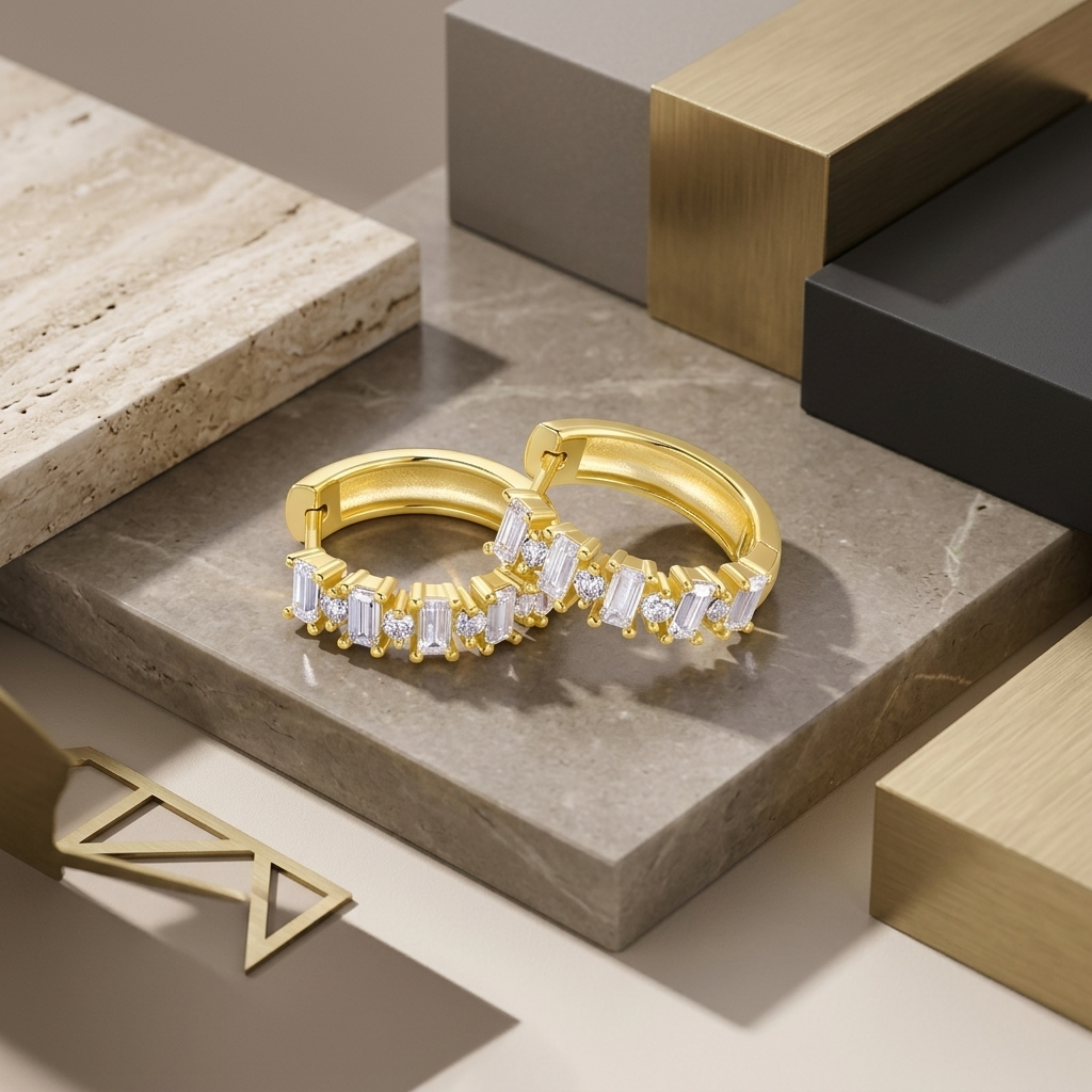 Earrings Luxury Jewelry Silver Stud Earrings S925 Silver Electroplated Gold