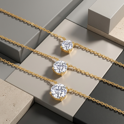 Necklace Luxury 3 Carat Morganite Gold-Plated S925 Silver Electroplated With Gold