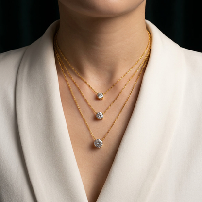 Necklace Luxury 3 Carat Morganite Gold-Plated S925 Silver Electroplated With Gold