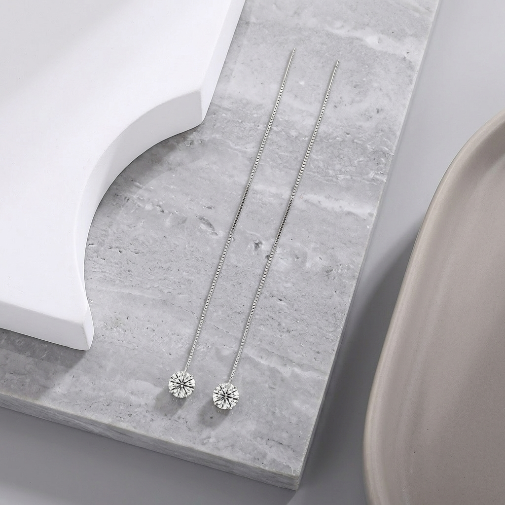 Earrings Jewelry Silver Luxury 2 Carat Moissanite Platinum-Plated S925