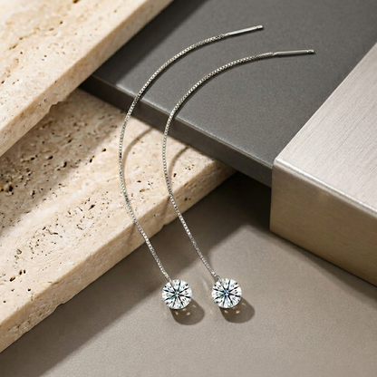 Earrings Jewelry Silver Luxury 2 Carat Moissanite Platinum-Plated S925