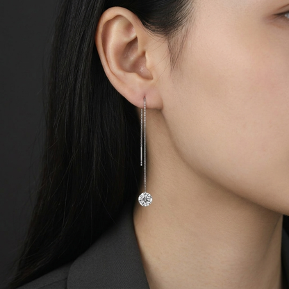 Earrings Jewelry Silver Luxury 2 Carat Moissanite Platinum-Plated S925