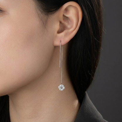 Earrings Jewelry Silver Luxury 2 Carat Moissanite Platinum-Plated S925