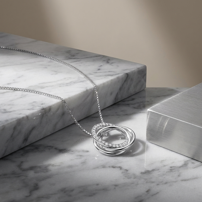 Necklace three Circles Interlocking Necklace S925