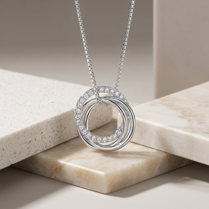 Necklace three Circles Interlocking Necklace S925