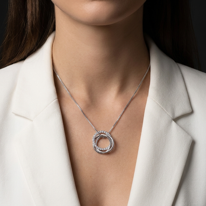 Necklace three Circles Interlocking Necklace S925