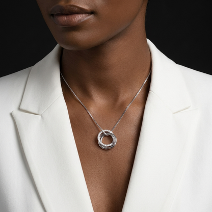 Necklace three Circles Interlocking Necklace S925