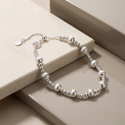 Bracelet 925 Sterling Silver Cat'S Eye Shining High-End Adjustable