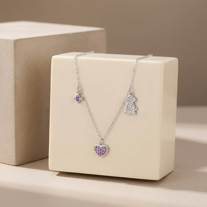 Love Star Puppy Pendant Necklace S925 Sterling Silver