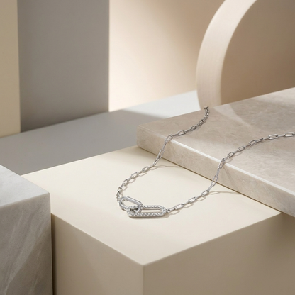 Interlocking Necklace S925 Sterling Silver Niche High-End
