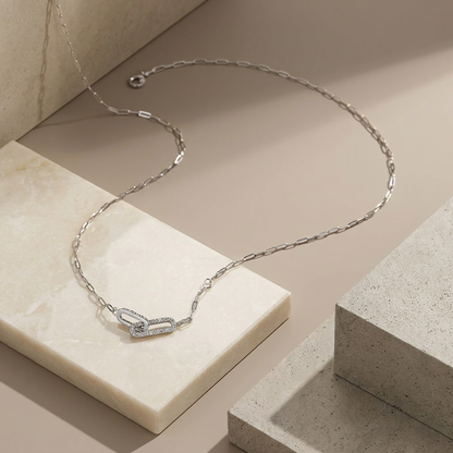 Interlocking Necklace S925 Sterling Silver Niche High-End