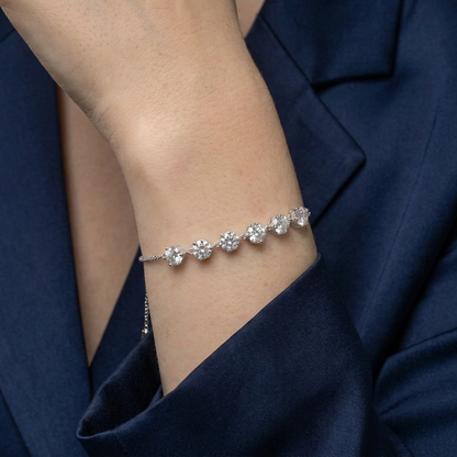 Bracelet Luxury Bracelet And Bracelet Set With Top-quality Moissanite, S925 Silver-plated Platinum