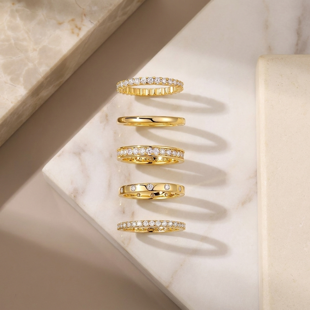 Diamond Wedding Ring Set Moissanite S925 Silver And Gold-plated Tested With A Diamond Pen