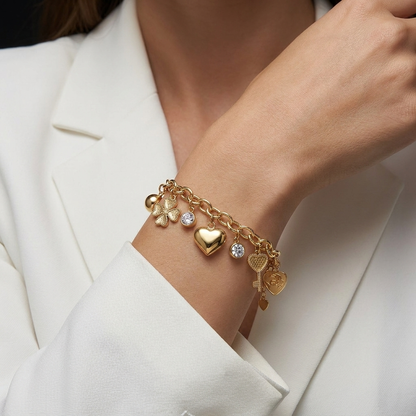 Luxury Trend Jewelry Silver Bracelet Moissanite, S925 Silver Electroplated With Gold