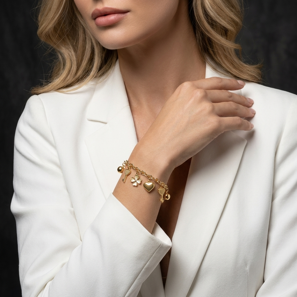 Luxury Trend Jewelry Silver Bracelet Moissanite, S925 Silver Electroplated With Gold