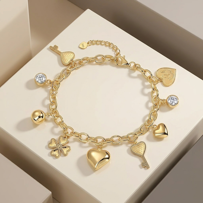 Luxury Trend Jewelry Silver Bracelet Moissanite, S925 Silver Electroplated With Gold