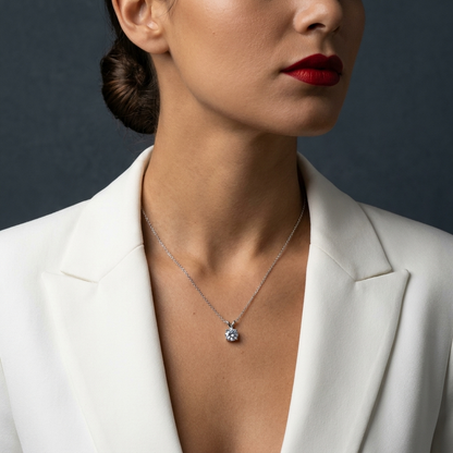 Luxury Jewelry Pendant Necklace S925 Silver Plated Platinum
