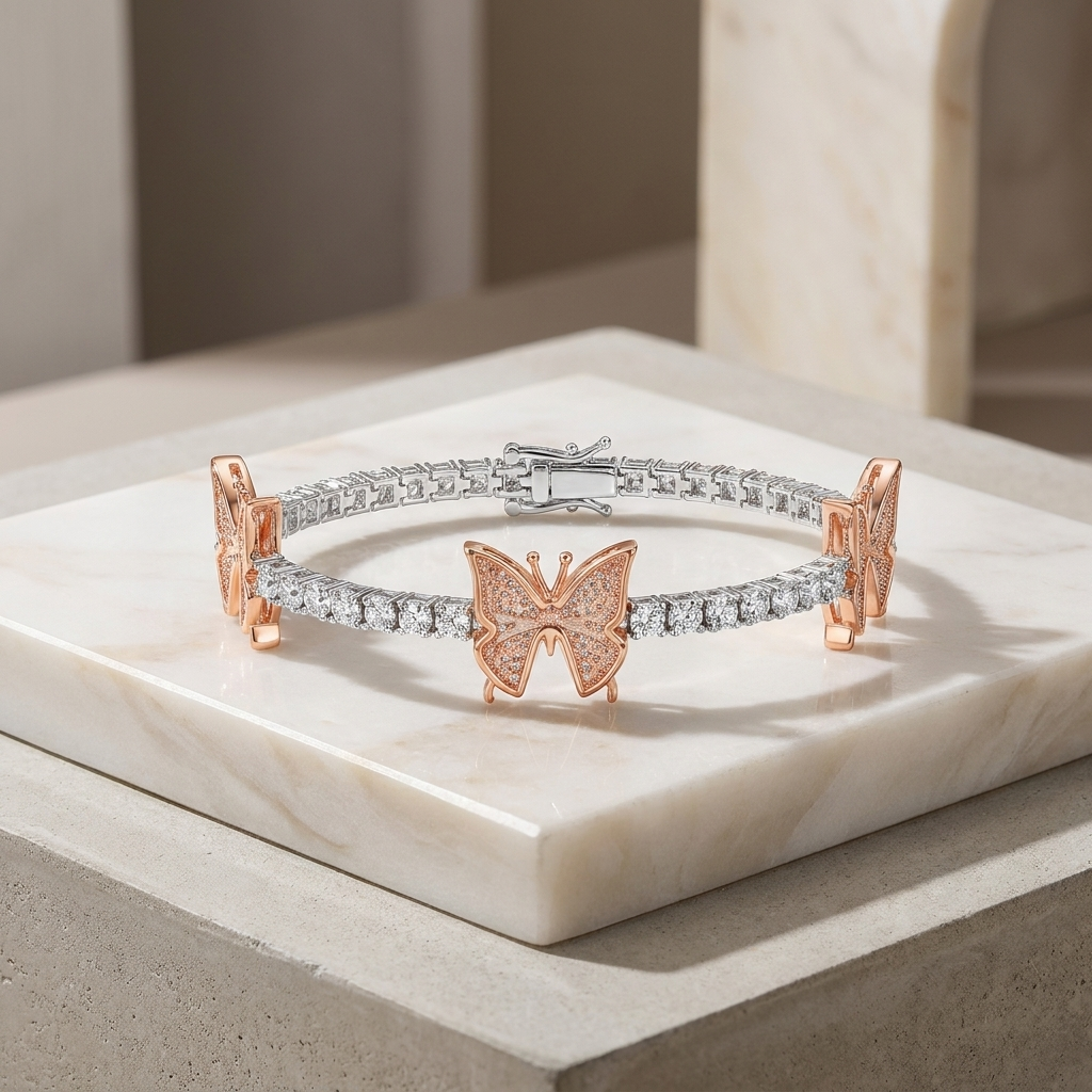 Luxury Platinum-Plated S925 Silver Bracelet with Premium Moissanite