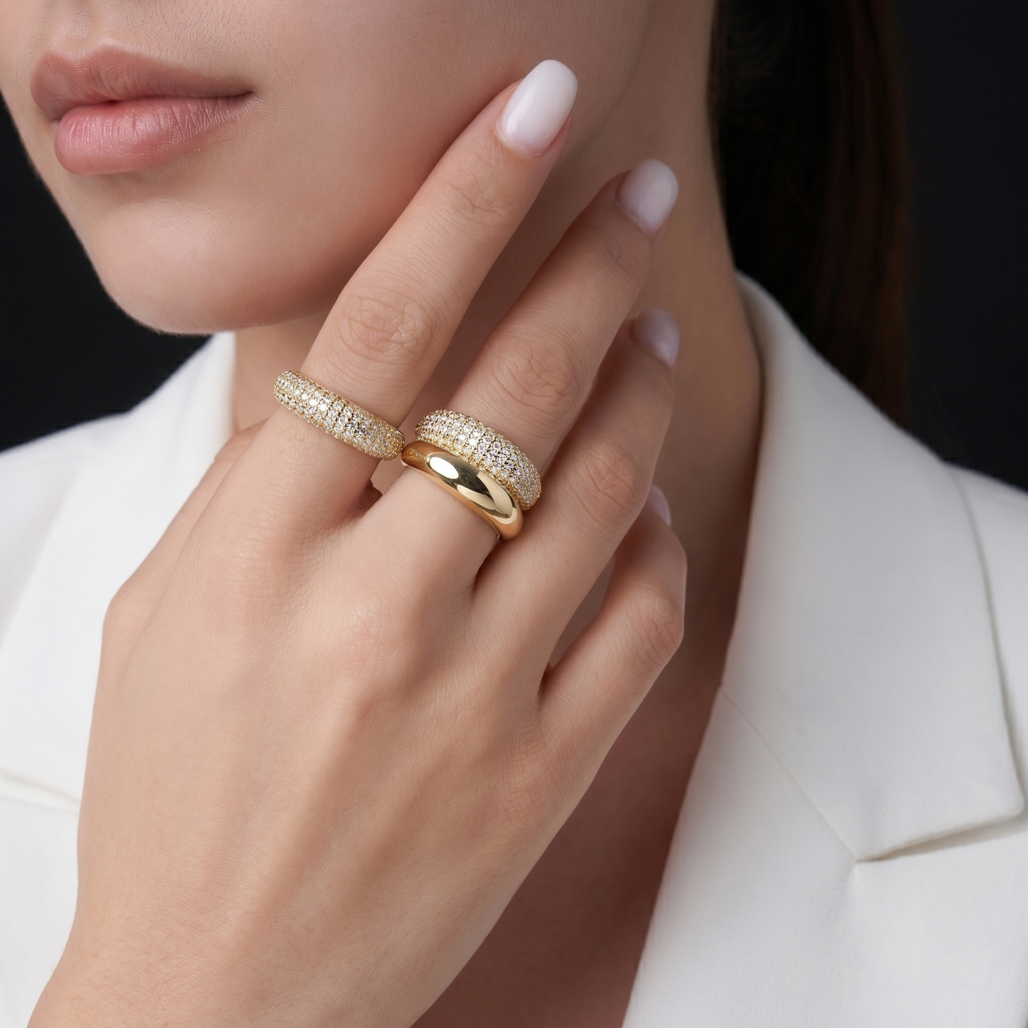 Luxury Ring Gold-Plated S925 Sterling Silver Moissanite Jewelry