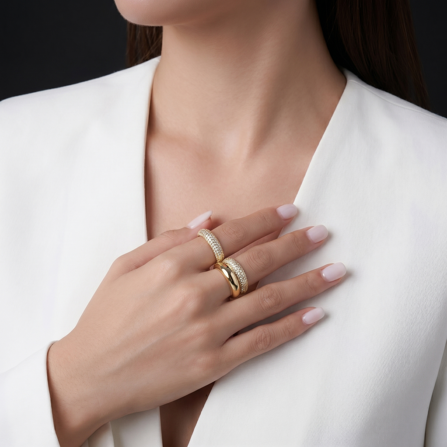 Luxury Ring Gold-Plated S925 Sterling Silver Moissanite Jewelry