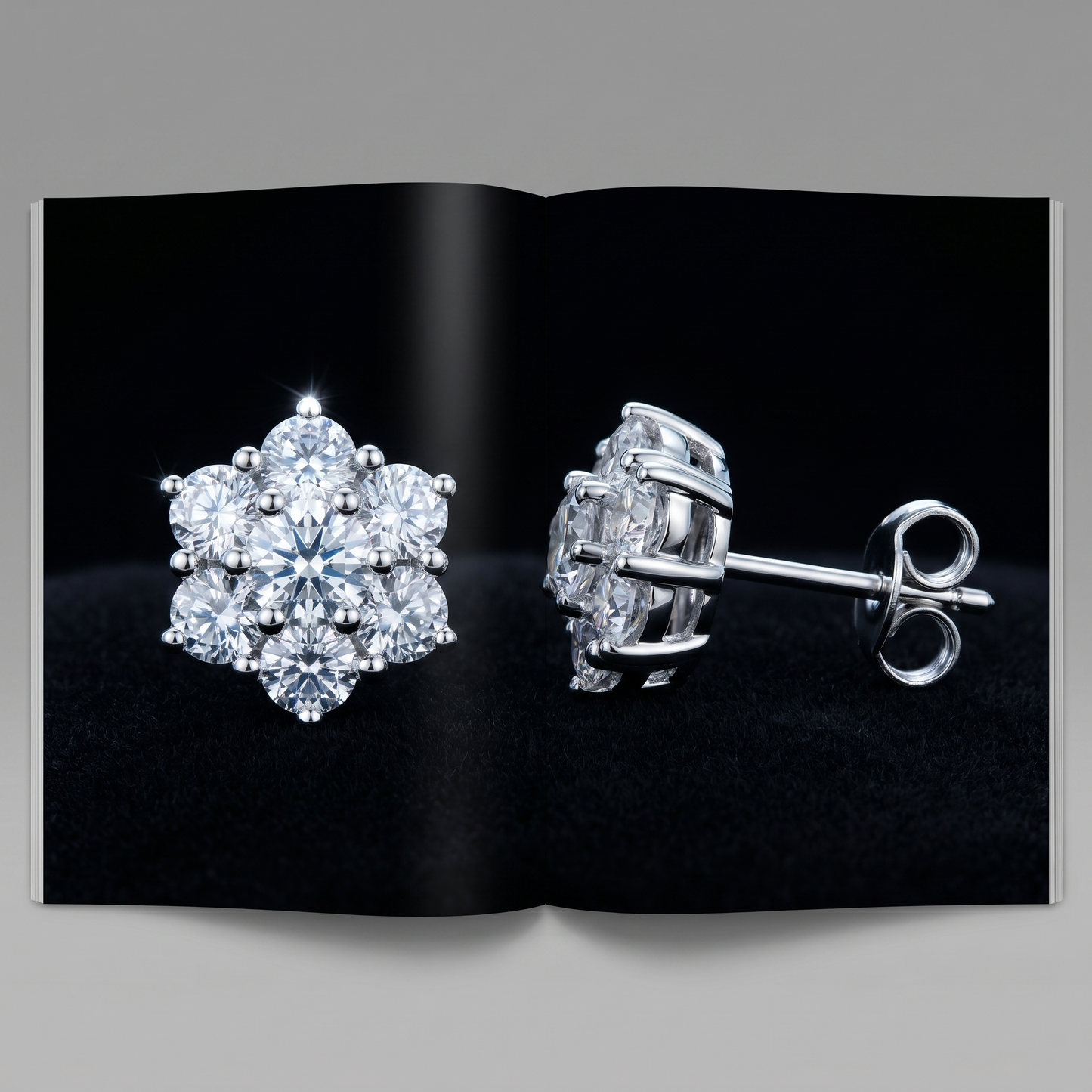 Luxurious Platinum-Plated S925 Sterling Silver Moissanite Earrings & Necklace Set