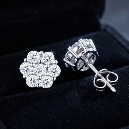 Luxurious Platinum-Plated S925 Sterling Silver Moissanite Earrings & Necklace Set